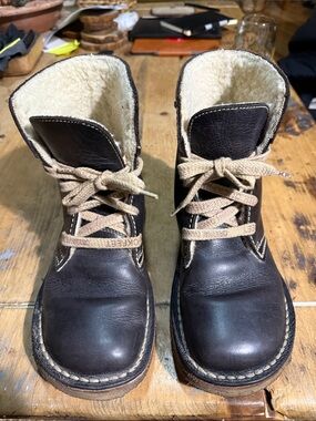 Duckfeet Odense Wool-Lined Slate Gray Leather Boots Size EU 40 GUC